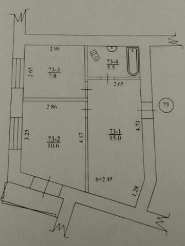 Продам 2-кімнатну квартиру в центрі м.Фастів, Київської обл