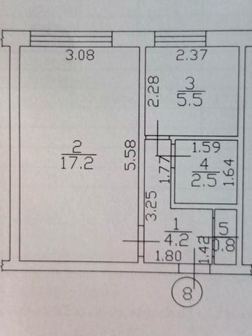 Однокімнатна квартира в центрі
