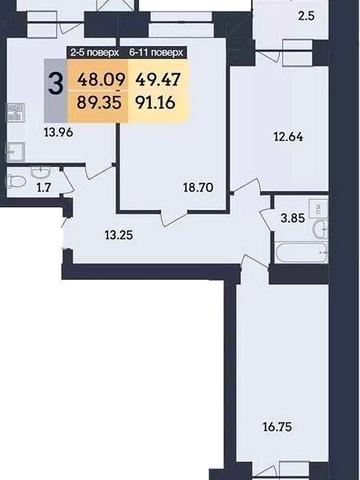 Продаж 3 кім. квартири. 91м2 зуп. Гетьм. Сагайдачного (Фурманова)№8444