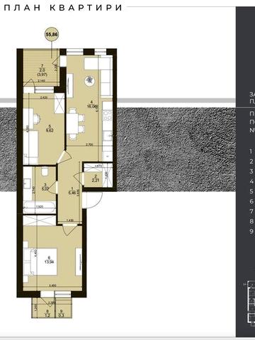 Продаж 2 кімнатна 55 мкв Львів Винники 7 секція 3 поверх ЖК Marseille