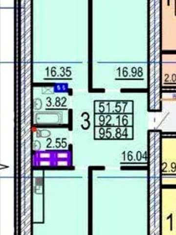 Продам 3 комн. квартиру 96 м2. в новострое ЖК Овис! 10 этаж РА ЖК Овис