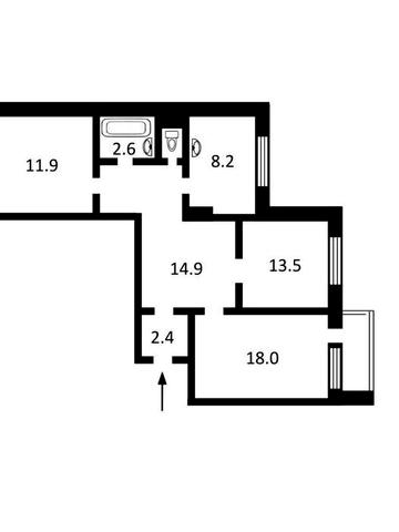 3-кімнатна квартира, Йорданська 1-А, Оболонь, Без %