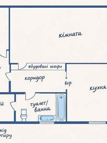 1-кімн.крупногабаритна квартира.Елітний р-н.Центр.Набережна.2/9 поверх