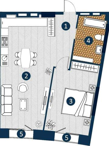 2-к квартира (євро) Київ, Оболонський район, пр.Степана Бандери 30 ЖК BEREG Residence