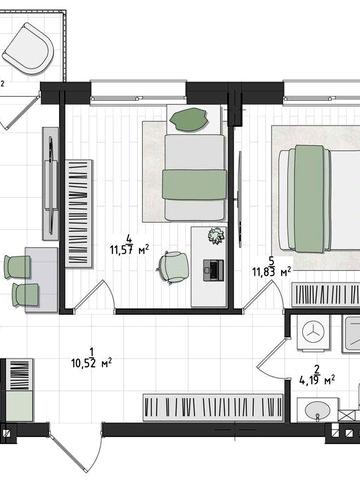 Продаж 2 кімнатна 54 мкв Винники Личаківський 4 поверх секція 1 ЖК Do Re Mi