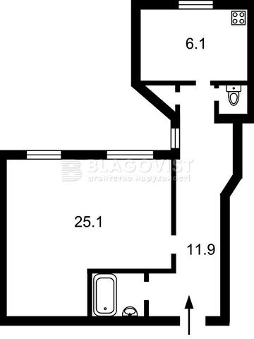 Продаж 1-к квартири вул. Шота Руставелі, 33  М"Палац Спорта"