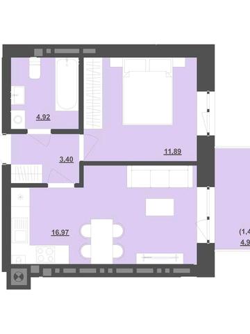 ВИГІДНО! 1-кімнатна квартира 38 м² у Пустомитах (біля Львова) ЖК Садова Алея