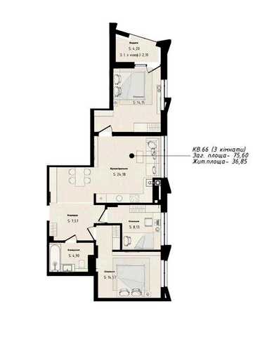 3к 76м² ЖК AurA.Бічна Зеленої(АРСЕН/Бузкова)Кухня-24м².БЕЗ КОМІСІЇ ЖК AurA