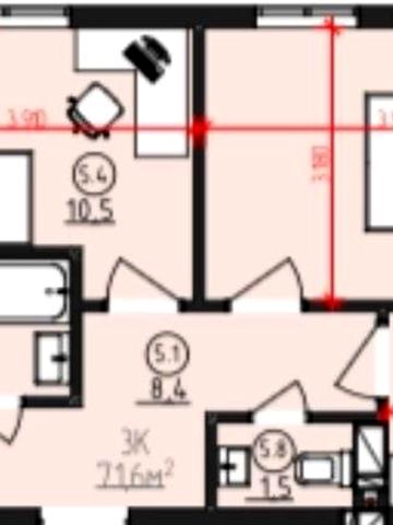 Квартира 3-ох кімнатна новобудова Яворів