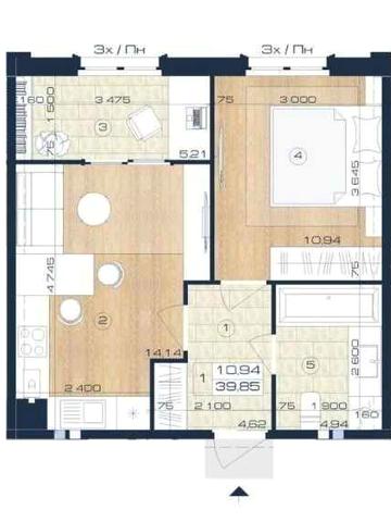 Продаж 1к квартира 39.85м² ЖК Оксфорд, буд А-2, 4 поверх єОселя БЕЗ% ЖК Оксфорд