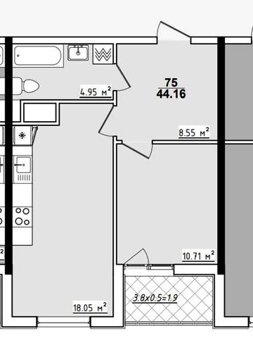 1-кімнатна квартира , 70 Перлина, вул. Корольова, Таірово. БЕЗ КОМІСІЇ ЖК 70 Перлина
