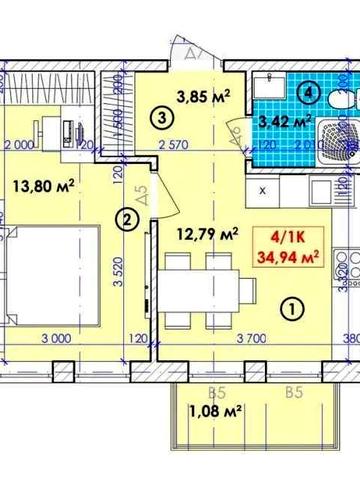Продаж 1 кім кв 34,94 ВІДДІЛ ПРОДАЖУ,Богородчани ЖК Містечко Молодіжне