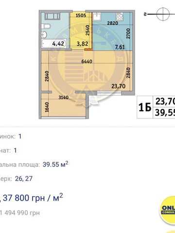 Однокімнатна квартира в ЖК Мілос від Київміськбуд ЖК Мілос