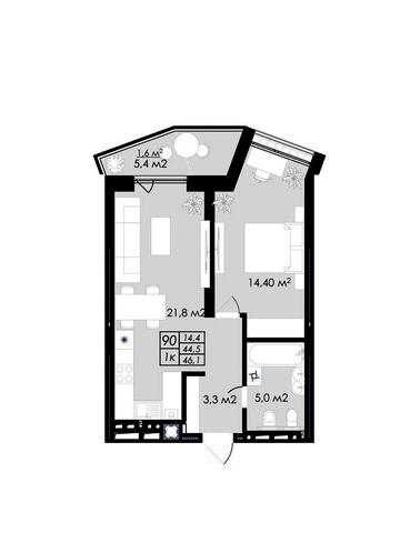 Продаж 1 кім квартири ЖК Простір|вул.Стрийська-Мікльоша|46²БЕЗ КОМІСІЇ ЖК Prostir