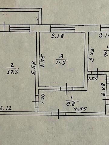 Бюджетна 2 кімнатна квартира,56м