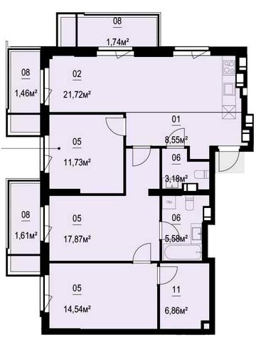Продаж 3к (95,61 м2) ЖК BOSTON Creative House, проспект Степана Бандери, 14Б (БЕЗ КОМІСІЇ) ЖК Boston