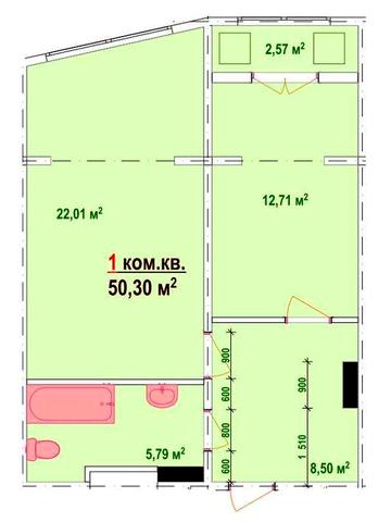 Казак Сити 1к + кухня студия