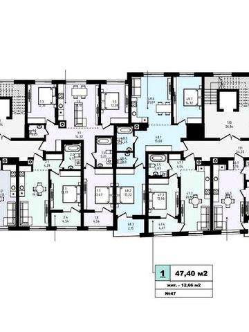 Продаж 1 кім кв , 47.4 м2 , ЖК Престиж Хол , м. Городок _Без комісії ЖК Prestige Hall