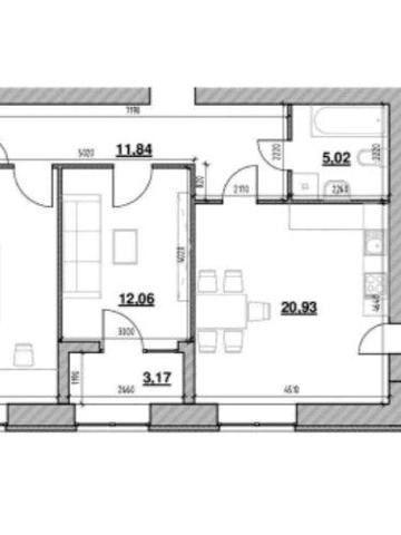2-кімнатна кВ. 76 м² ЖК"Компаньйон" ЖК Компаньйон