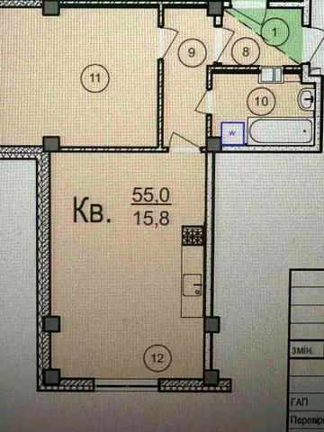 1к Квартира 55м.кв в Тихому Центрі з видом на Дніпро