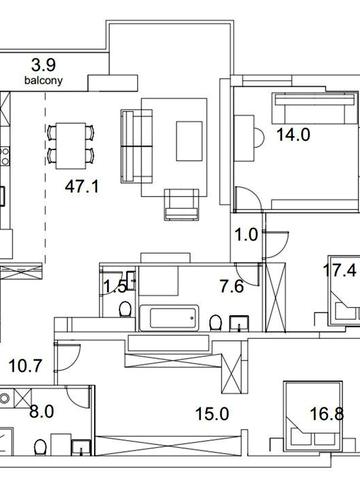 Без%. Продаж квартири 142м2. в клубному будинку. Саксаганського 70а ЖК Саксаганський