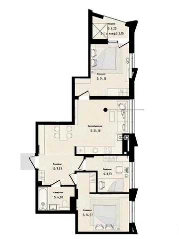 Продаж 3-кімнатної квартири 76.6 м² у ЖК Aura (Аура). Кухня-вітальня 24 м² БЕЗ КОМІСІЇ. Поруч Арсен та McDonald's. вул. Бузкова / Зелена ЖК Аура