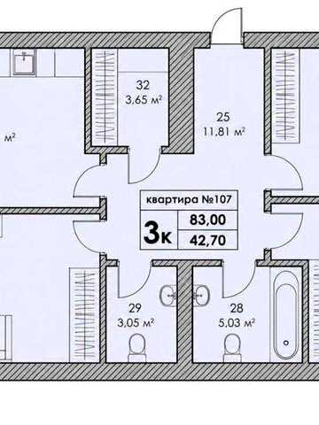 Продаж 3-кімнатної квартири 83 м² у ЖК Park Residence розтермінування від забудовника ЖК Park Residence