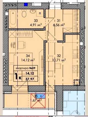 Квартира 38 м.кв гарне розташування. 1й внесок від 50% ЖК Park Residence
