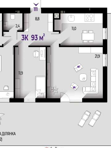 Готова 3к квартира 93 м.кв. з власним ПАТІО ЖК Вавель