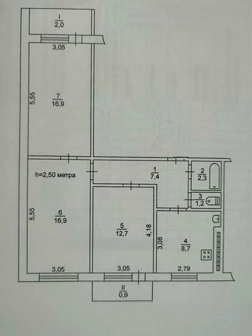 Продам трехкомнатную квартиру на микрорайоне Юбилейный.