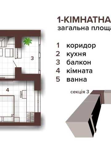 Однокімнатна квартира у ЖК Магнолія парк від забудовника Контиліум ЖК Магнолія парк