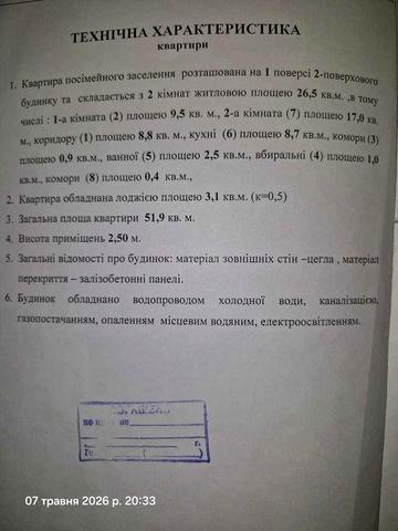 Продаж 2 кімнатної квартири в Нових Санжарах
