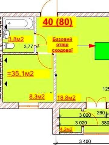 Продаж квартири, 1-кімнатна квартира, смт Ворзель. Газ. Без комісії