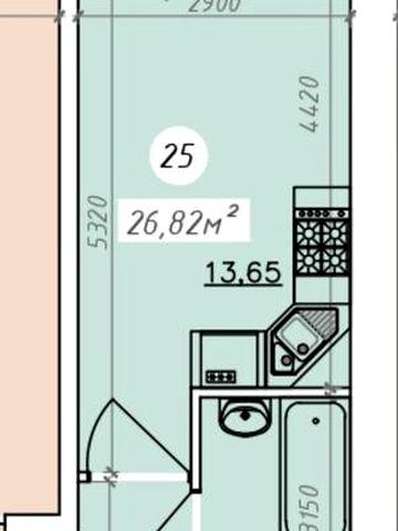 Продаж  1к. квартири -студии в новобудові м. Кропивницький ЖК-ЕТАЛОН