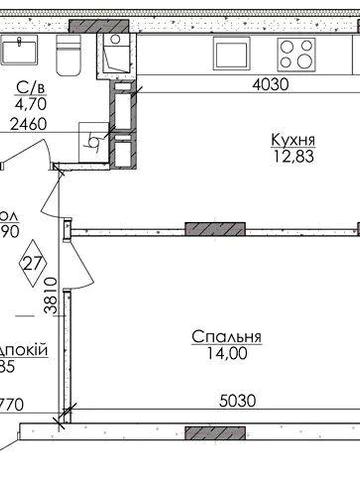 Продаж 1к квартира 38 м2 за  22 000 $  з газопаленням!  Буча