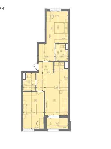 Видова 2-кімнатна квартира з панорамою на озеро | 77,72 м² | 15 поверх | ЖК бізнес-класу ЖК Lake View