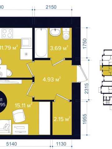 ГОТОВА ! Однокімнатна квартира 42  м² — 58520$ ЖК Олімп