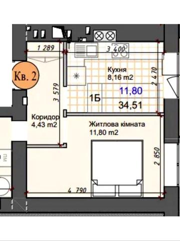 Продається повноцінна однокімнатна квартира в ЖК «Олімп».