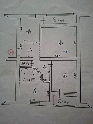 Простора 3-к. квартира