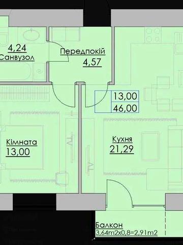 Продаж просторої 1-кімнатної квартири в ЖК «Греків Ліс» ЖК Греків Ліс