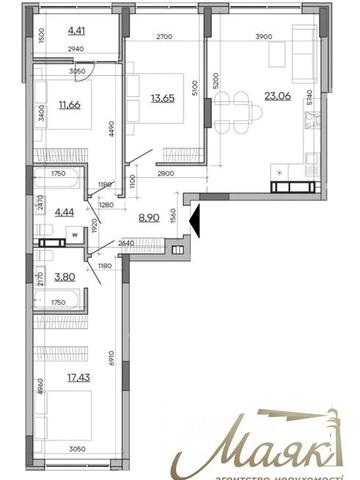 Продаж 3-кімнатної квартири 87 м² ЖК Sister єОселя Дніпровська набережна