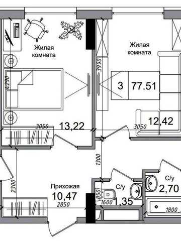 Продажа 3-ком. квартиры в ЖК «Артвилль», дом 4. 1A5 ЖК Артвилль