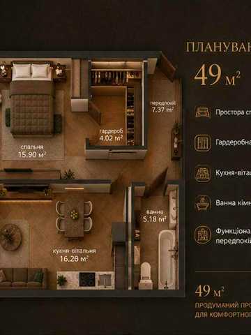 ЖК "Edeldorf Hills" 1к 49м2 супер вид ЖК Edeldorf Hills