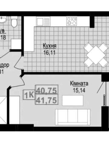 Здається 1 кім. квартира в ЖК "Цитадель-1"вул. Хіміків 9, Пасічна 46м2