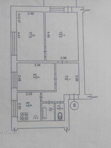 Продаєтся 3-кімнатна квартира в центрі міста Переяслав від власника
