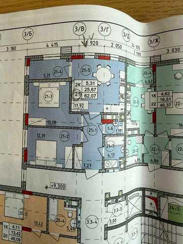 Продаж 2 кімнатної квартири 62,07 м2 4 поверх з 8 в ЖК Parus One вул. Січинського