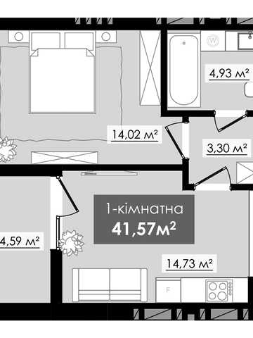1-кімнатна квартира в ЖК Millennium River Club