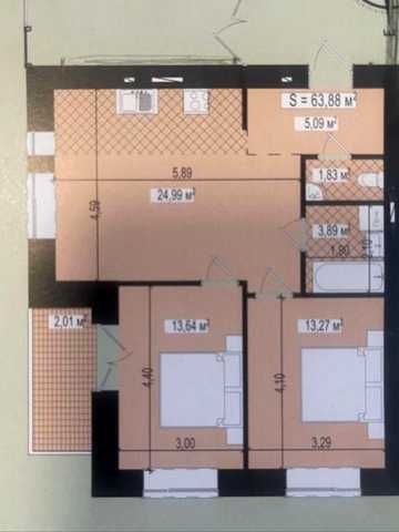 Продається чорнова 2-х кімнатна квартира. 5 будинок. ЖК West Towers