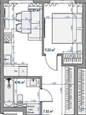 1-к квартира 35,1 м². Без %. Забудовник. Відділ продажу. ЖК Бруклін Парк. Білогородка. Газ. Ліфт. Розтермінування 18 міс.