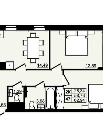 Продаж 2-кімнатної квартири 62,97 м² в ЖК Moro — акційна ціна до кінця тижня ЖК Моро